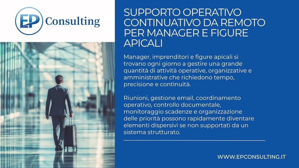 Supporto Operativo Continuativo da Remoto per Manager e Figure Apicali