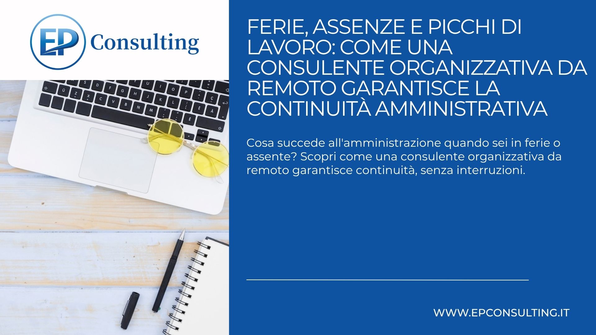 Consulente organizzativa da remoto che gestisce l'amministrazione aziendale durante un periodo di ferie