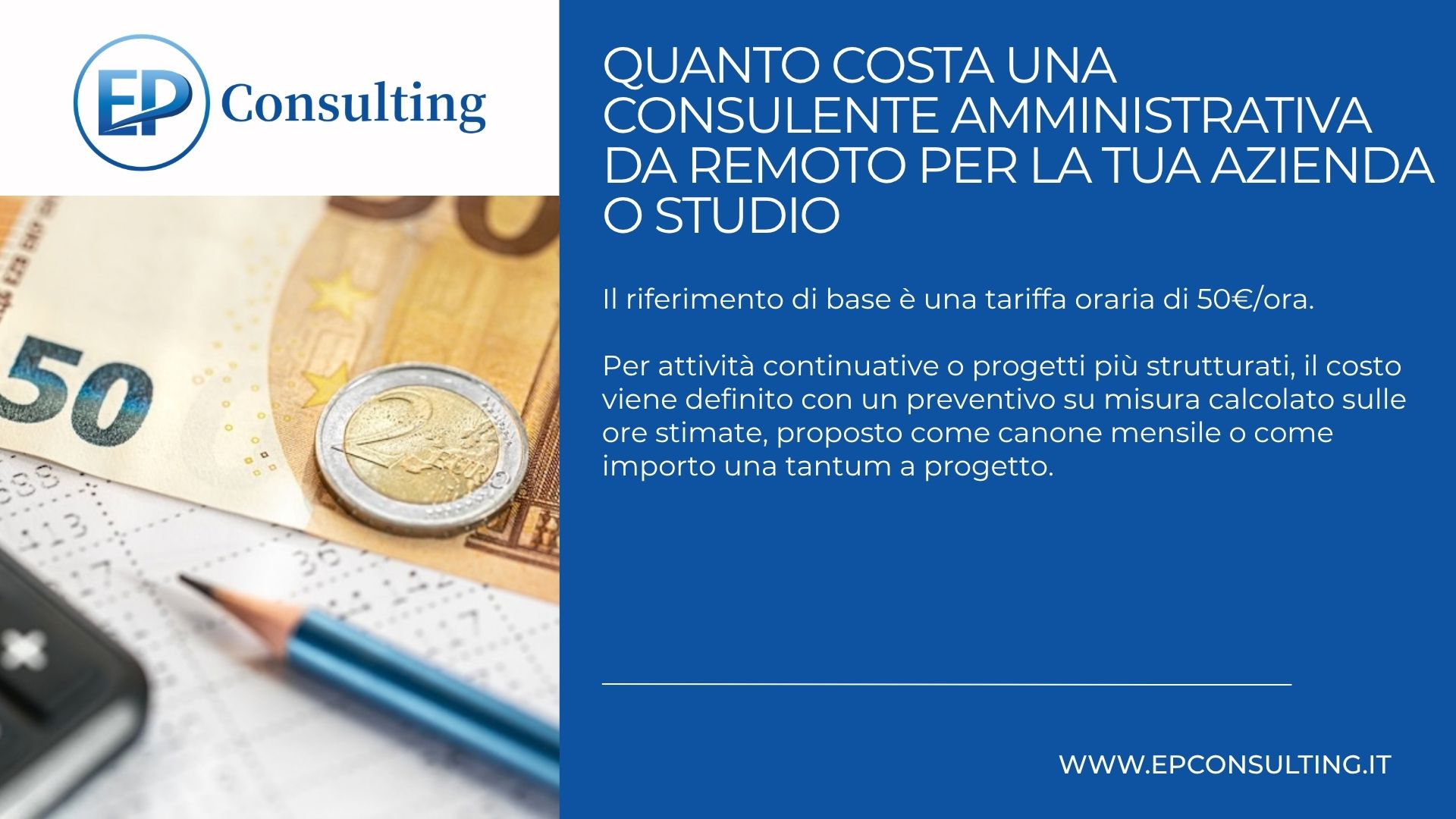 Quanto costa una consulente amministrativa da remoto | EP Consulting